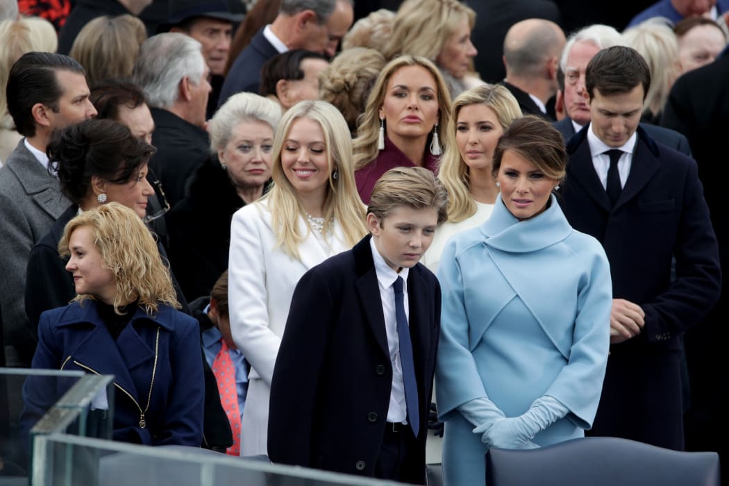 Tiffany Trump,  Barron Trump, Vanessa Trump, Ivanka Trump and Melania Trump at the  inauguration ceremony.