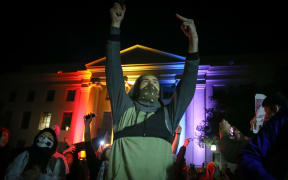 Protesters at UC Berkeley.