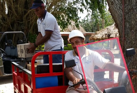 Over 100 village men have been employed to clean up Turtle Island Resort.