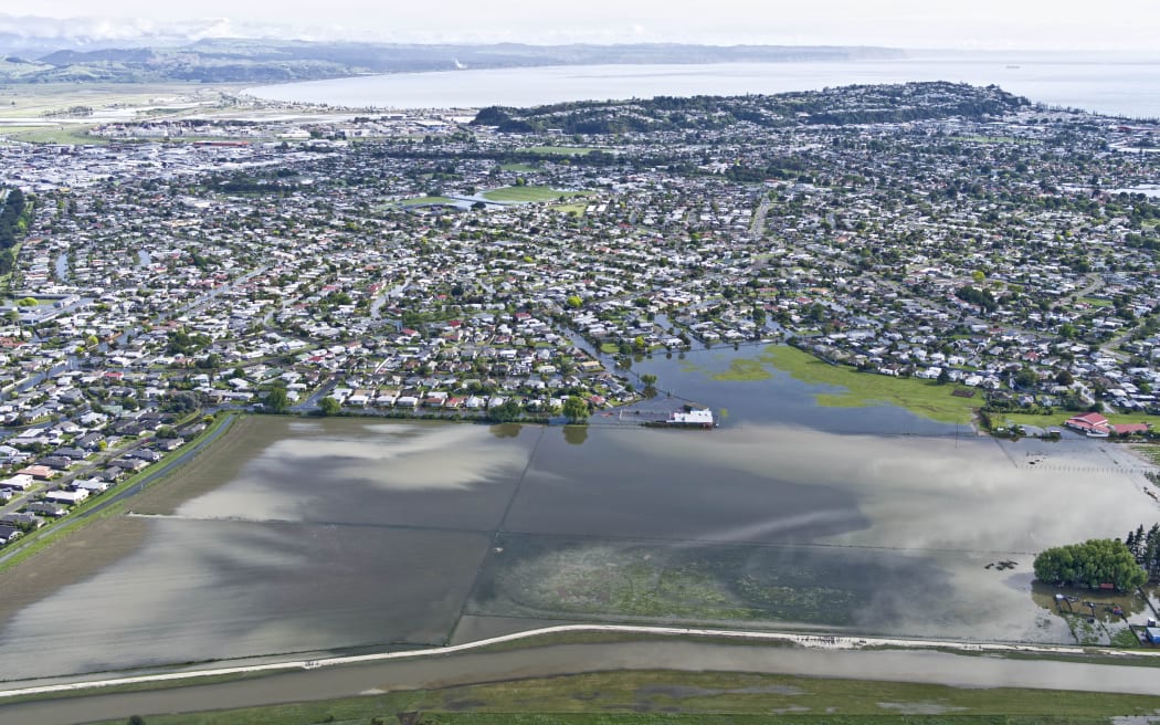 Flooded land in Napier in November 2020 - now proposed for housing