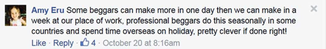 Begging facebook comment