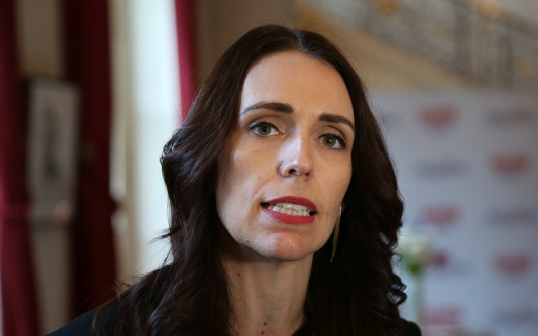 Prime Minister Jacinda Ardern speaks to media in France after the Christchurch Call summit.