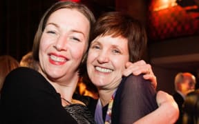 Publisher Claire Murdoch from Te Papa Press with Jill Trevelyan, winner of 2014 New Zealand Post Book of the Year