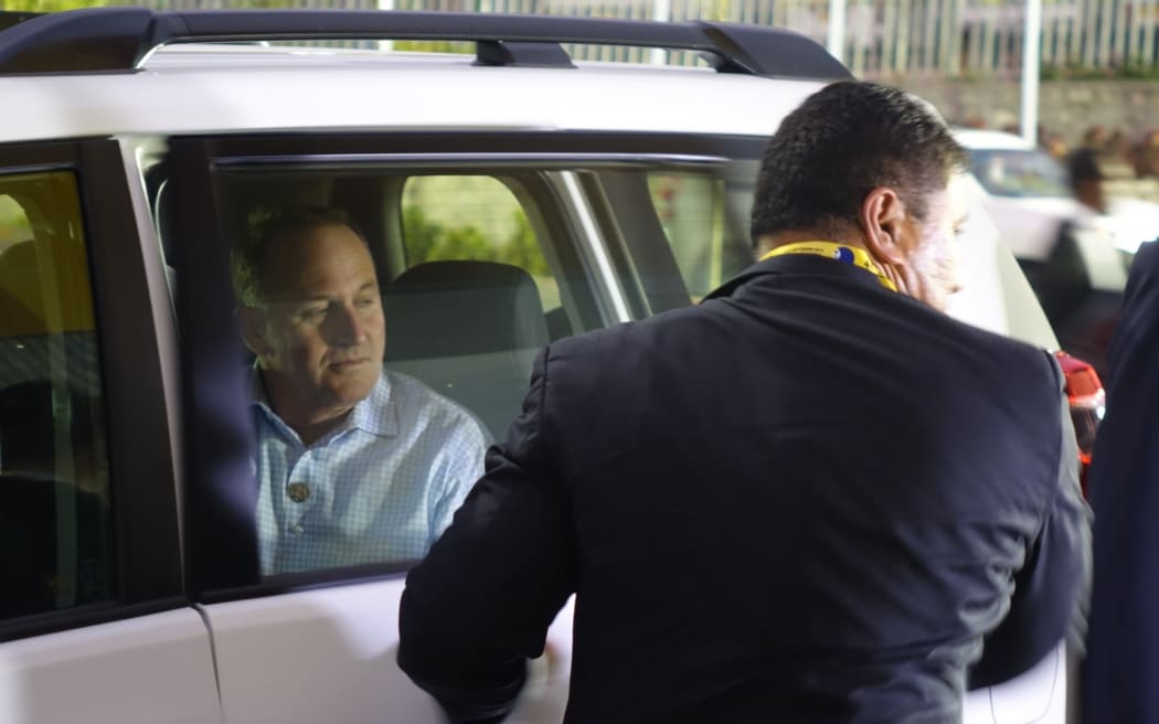 New Zealand's Prime Minister John Key arrives at the Pacific Islands Forum