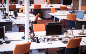 Open plan office.