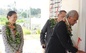 Prime Minister and Minister for Education & Training, Hon. Samuela ‘Akilisi Pohiva opening of new classrooms for Fakakakai Government Primary School. Witnessing the event is H.E Sarah Walsh, NZ High Commissioner to Tonga.