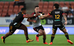 Will Jordan of the Crusaders during Super Rugby Pacific Chiefs V Crusaders at FMG Stadium in Hamilton, New Zealand on Saturday March 26, 2022.