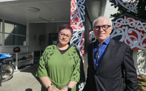 Researchers Cheryl Davies and Michael Baker at Kōkiri Marae in Lower Hutt.