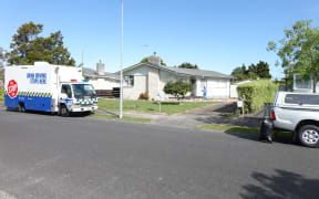The house in Hamilton where the sword attack last night took place.