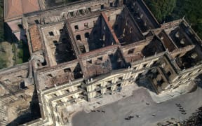 Rio de Janeiro's treasured National Museum, one of Brazil's oldest, a day after a massive fire ripped through the building.