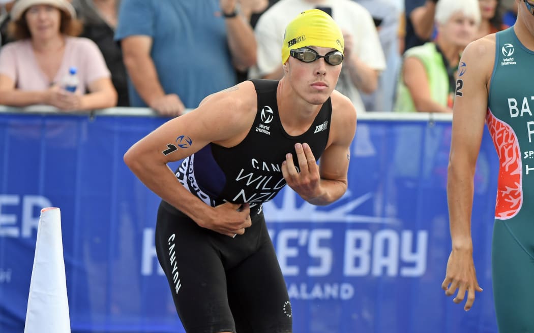 Hayden Wilde (NZL), World Cup Triathlon Napier, Saturday 24 February 2024.
© Mandatory credit: Kerry Marshall / www.photosport.nz