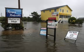 RODANTHE, NORTH CAROLINA - SEPTEMBER 05: The roads remain flooded Hurricane Dorian hit the area on September 6, 2019 in Rodanthe, North Carolina. Dorian passed Charleston S.C. yesterday as a category 3 storm