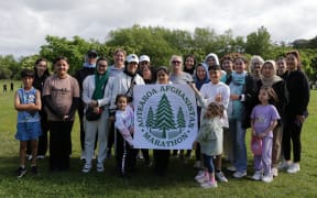 Aotearoa Afghanistan Marathon participants and charity Timatanga Hou board members at one of the training sessions at Cornwall Park in Auckland on 20 October, 2024.