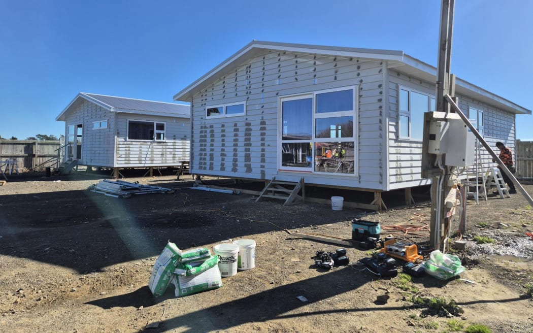 The students build about four relocatable houses a year on a site at the back of Opotiki College.