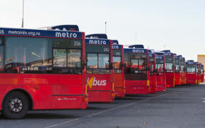 Christchurch, New Zealand - May 20, 2012: Metro bus depot in Christchurch, New Zealand