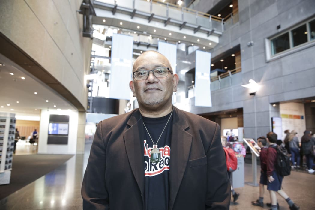 04072016 Photo: Rebekah Parsons-King. Maori language week kicks off with a parade from Wellington Train Station to Te Papa. 4000+ people paraded through wellington to promote Te Reo. Ngahiwi Apanui, Chief Executive, Maori Language Commission.