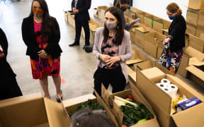 Prime Minister Jacinda Ardern touring the BBM HQ on 22 September 2020 and talking about the need to raise wages and living allowances for poor families.