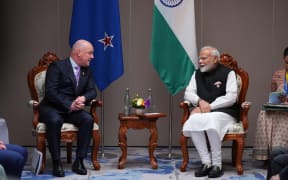 Christopher Luxon with Narendra Modi