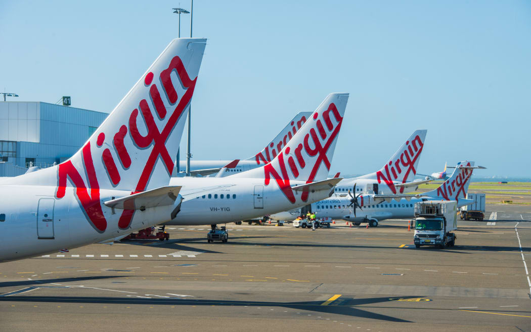 Virgin Australia fleet at Sydney Domestic Airport.