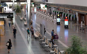 Photo shows Haneda Airport with few passengers in Tokyo, Japan, August 16, 2024. Many flights have been canceled due to Typhoon Ampil (No. 7), approaching Japanese main island including Tokyo Friday.( The Yomiuri Shimbun ) (Photo by NORIAKI SASAKI / Yomiuri / The Yomiuri Shimbun via AFP)