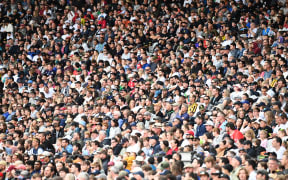 Football fans at Eden Park in 2022.