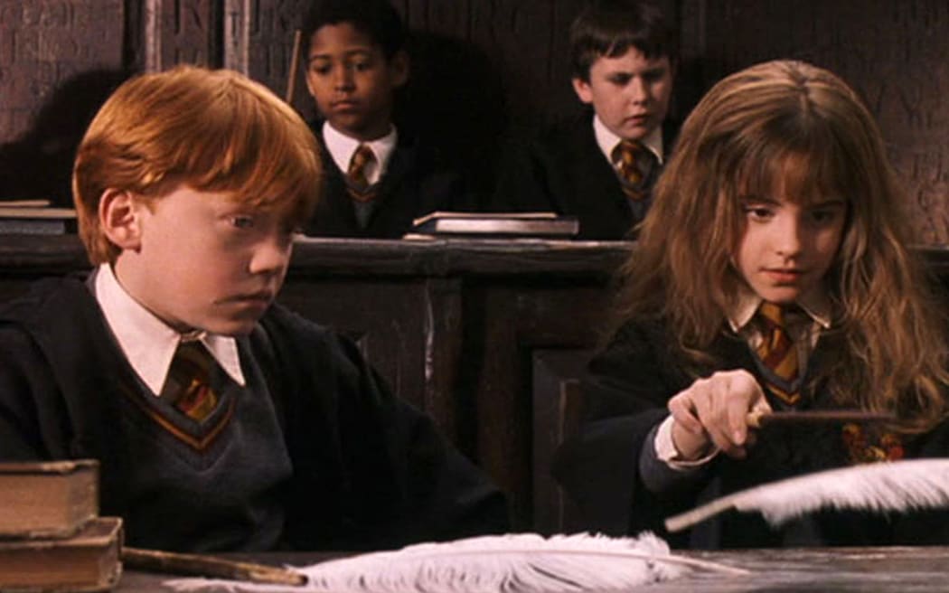Harry Potter and the Philosopher's Stone (2001) starring Emma Watson and Rupert Grint.
