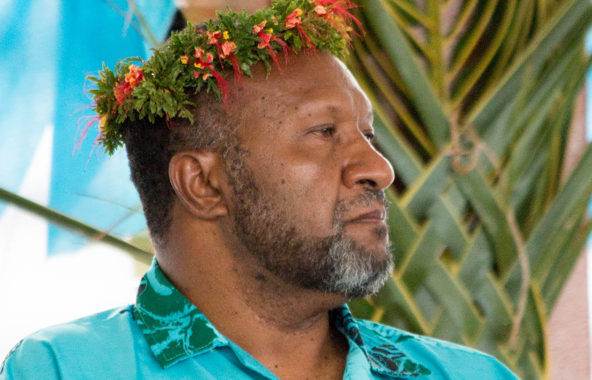 Vanuatu's Prime Minister Charlot Salwai listens to speeches at the 16-nation Pacific Islands Forum (PIF) opening in the Micronesian capital Palikir on September 8, 2016.