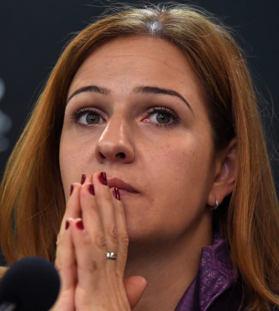 Anna Neistat during a press conference in Australia about Amnesty's report on torture on Nauru.