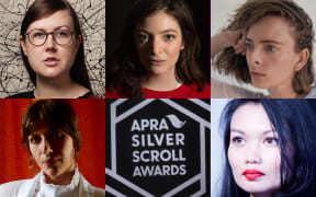 The 2017 Silver Scroll finalists, clockwise from top left: Nadia Reid, Lorde, Chelsea Jade, Bic Runga and Aldous Harding.