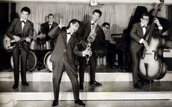 Rim D Paul fronts the Quin Tikis, Rex Hotel, Sydney, 1964