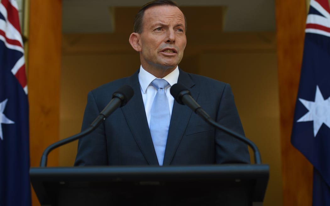 Prime minister Tony Abbott speaks to the media during a press conference at Parliament House in Canberra