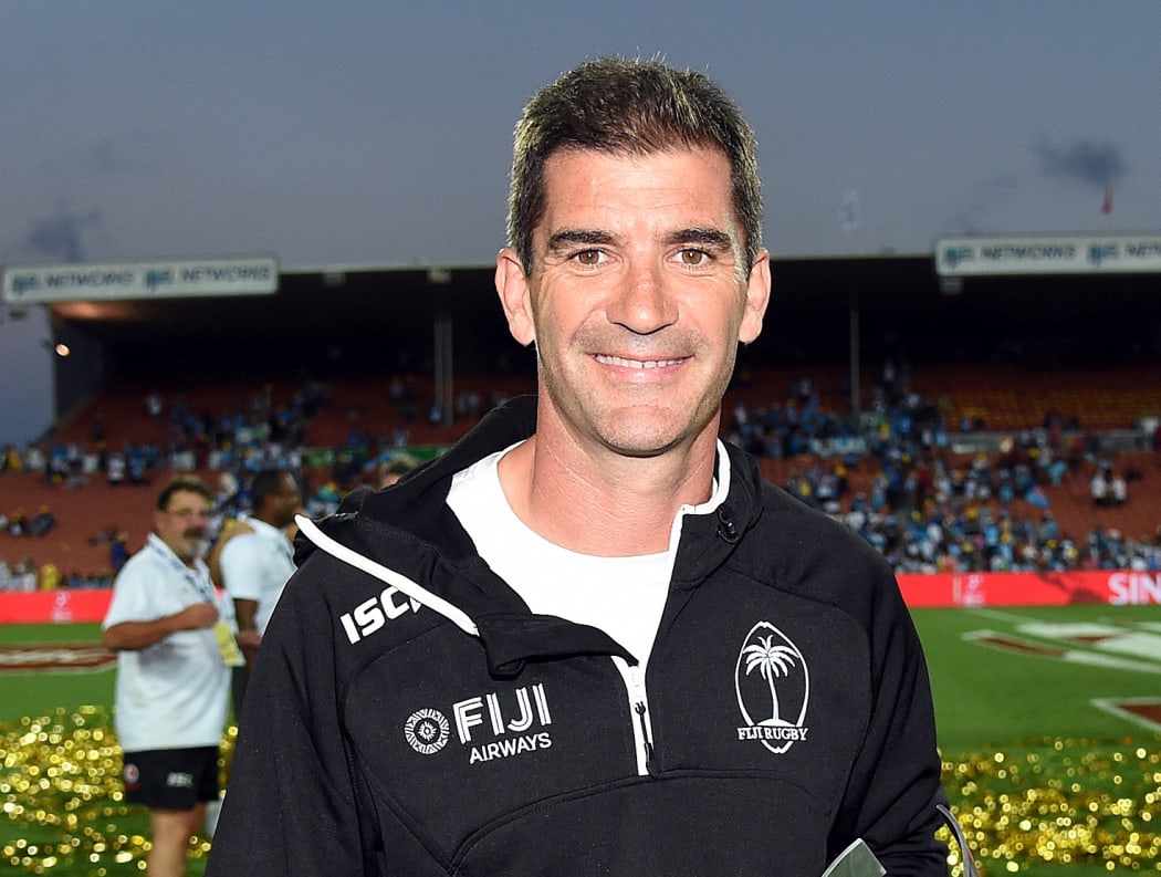 Fiji's coach Gareth Baber following their victory in Hamilton.