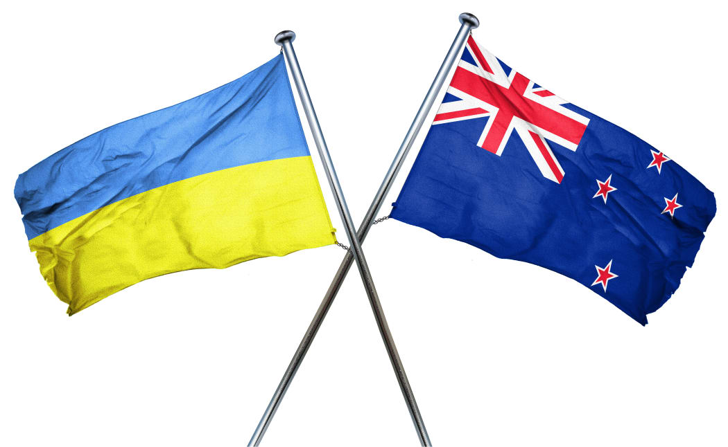 Ukraine flag combined with new zealand flag