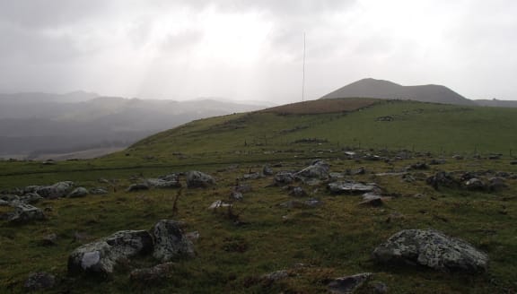 The 30-metre testing tower visible in the middle distance is on the site for one of the proposed wind turbines. The Blueskin Energy Project has been measuring wind speeds at the site since May 2011 to be sure that the wind supply is enough to generate good amounts of power.