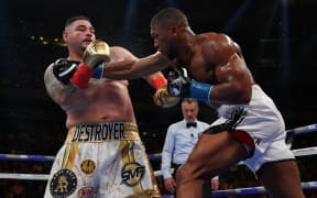 USA's Andy Ruiz (L) fights with England's Anthony Joshua (R) during their 12-round IBF, WBA, WBO & IBO World Heavyweight Championship fight at Madison Square Garden in New York on June 1, 2019.