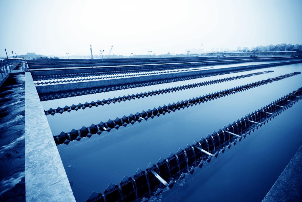 Modern urban wastewater treatment plant.