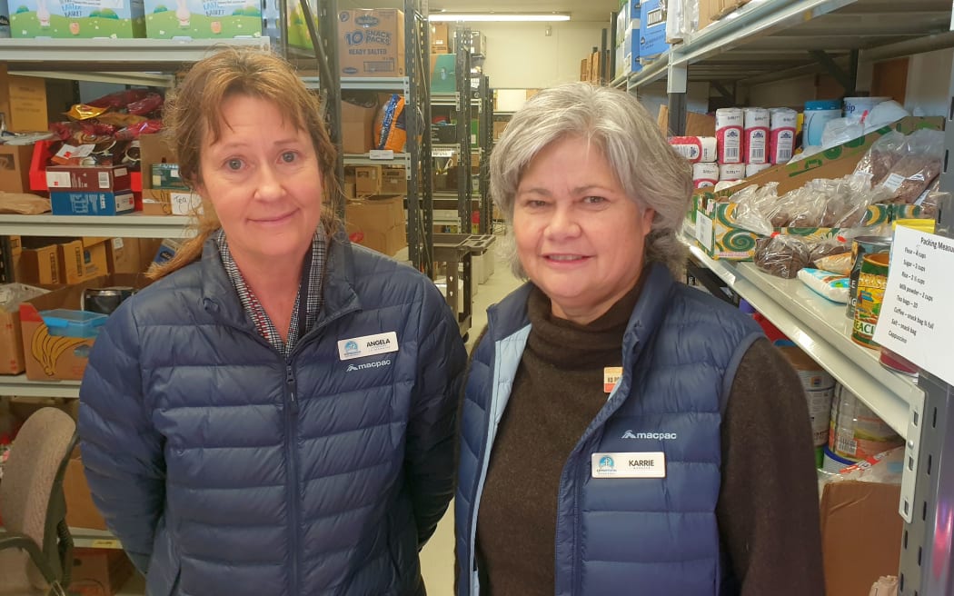 City Mission food bank volunteer Angela Crichton and manager Karrie Brown