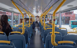 Inside the top deck of Canterbury’s innovative new bus.