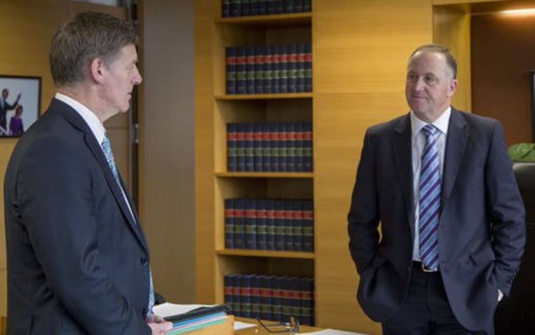 A behind the scenes look at the Prime Minister John Key and Finance Minister Bill English getting ready for Budget 2016 on Thursday 26 May 2016.