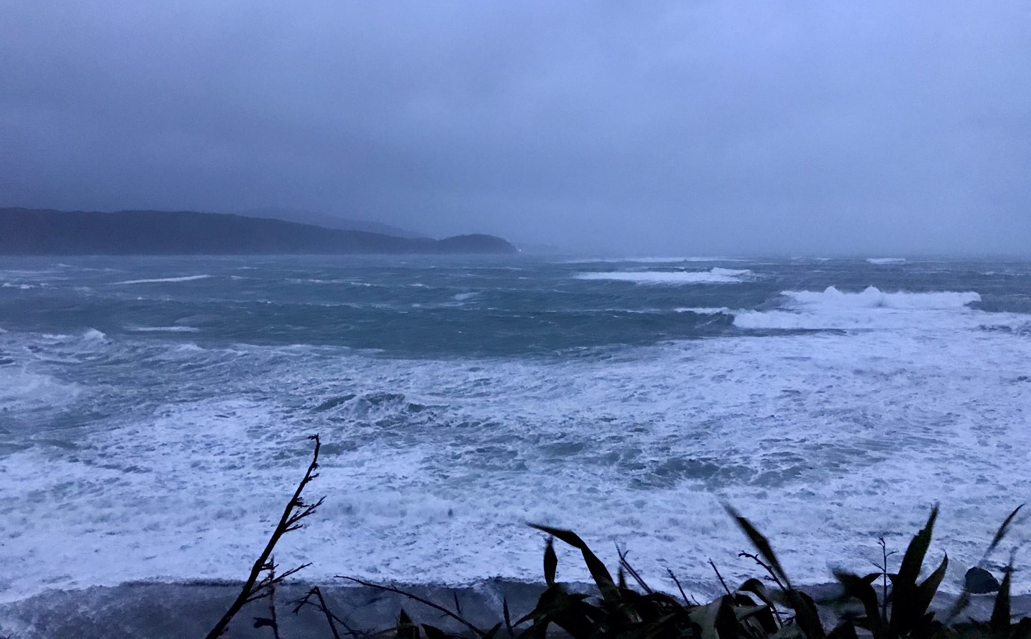 Wild waves on Wellington's south coast on Thursday 13 July