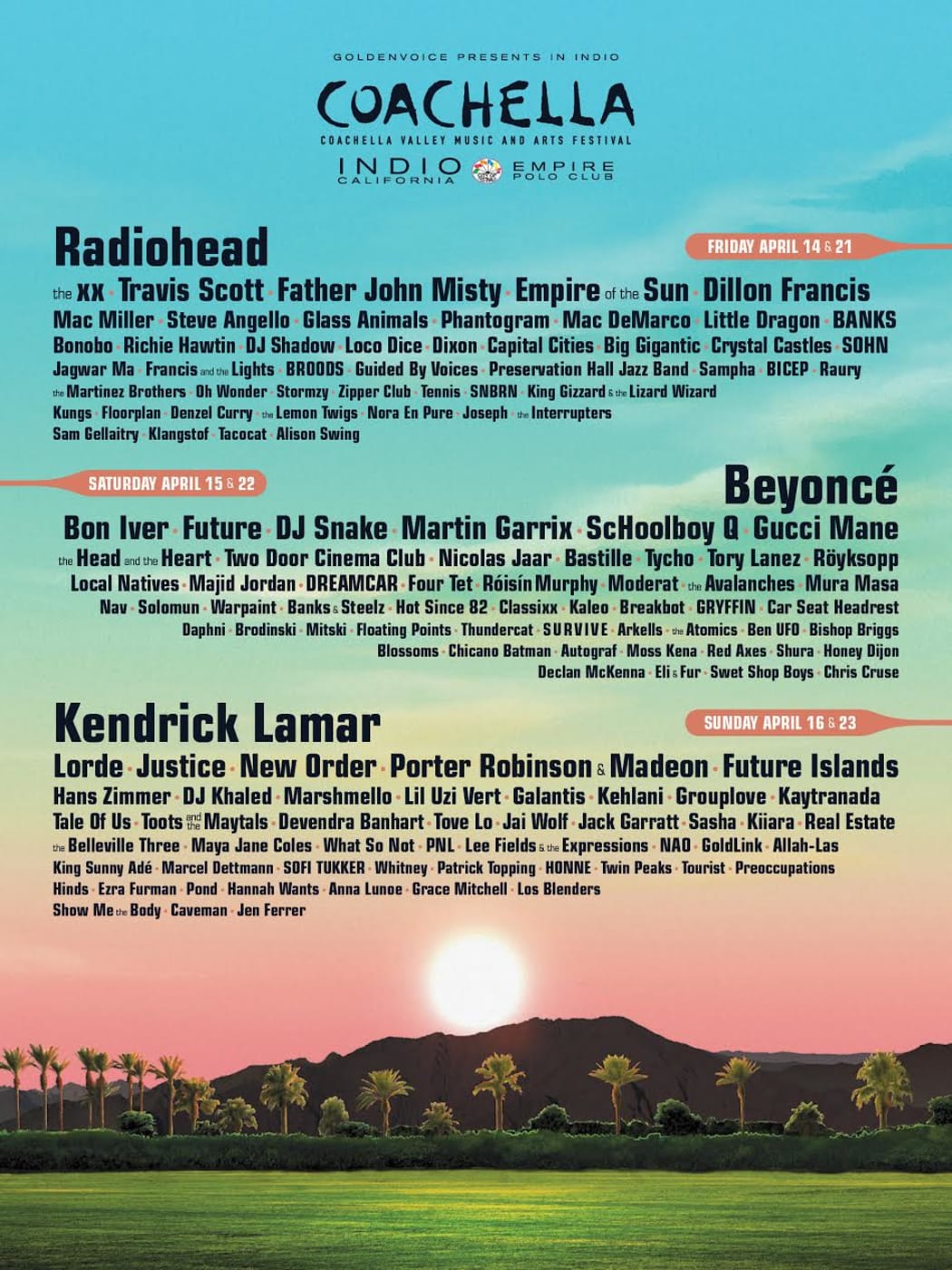 Coachella Line up 2017