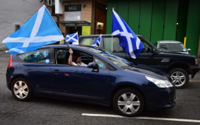 Pro-independence 'Yes' supporters gather ahead of the referendum.