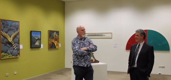 Curator Stephen Davis and Dave Kennedy