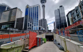 The entrance to Te Waihorotiu train station which is set to be completed in 2025.