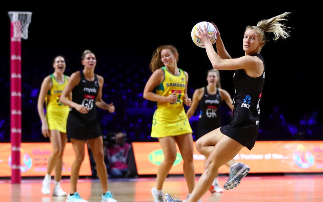 Netball World Cup 2019 - Australia v New Zealand - M&S Bank Arena, Liverpool, England - Shannon Saunders of New Zealand. 
/ www.photosport.nz