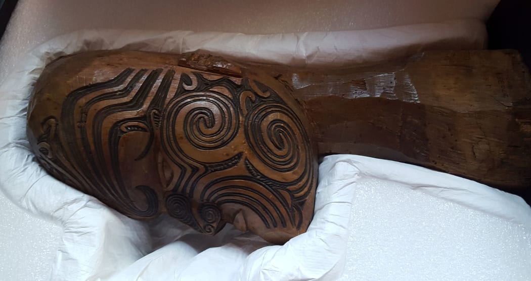 A wooden bust of Hongi Hika carved by the chief himself.