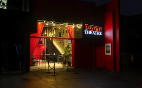 Outside the Covert Theatre.