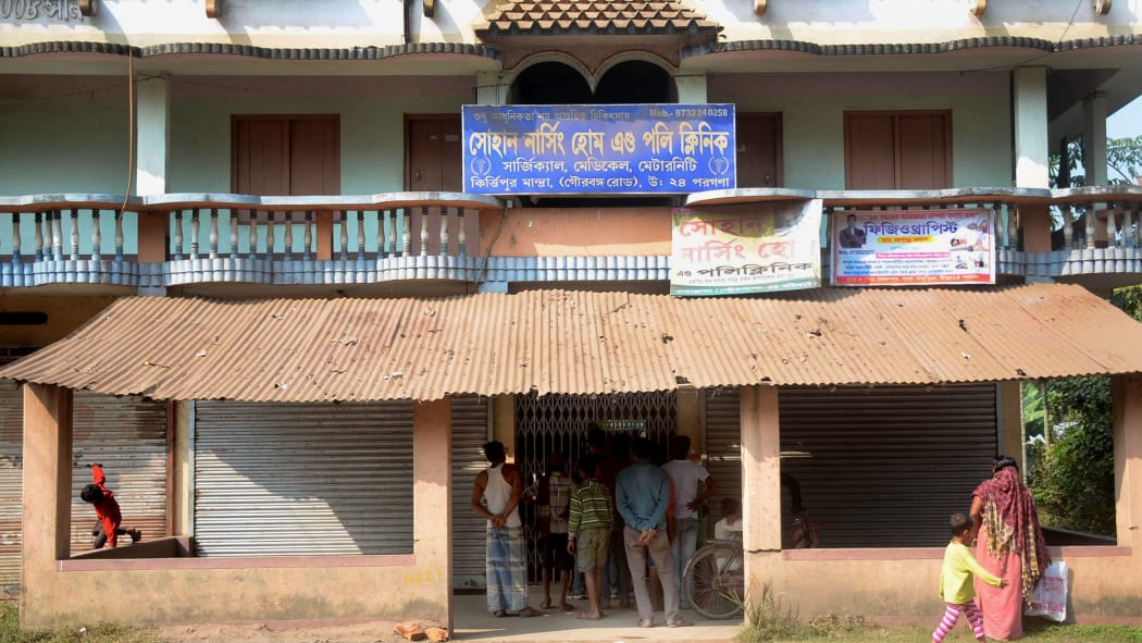 The Sohan Nursing Home and Poly Clinic in Baduria, which is at the centre of baby-trafficking allegations.