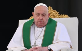Pope Francis celebrates the mass for the Jubilee of the Armed Forces at St. Peter's square in the Vatican on February 9, 2025.
