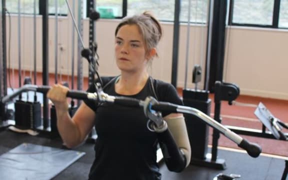 Holly Robinson training at a Dunedin gym last year.